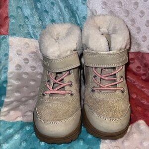 Carter's Kids' Cream Winter Boots with Pink Laces
